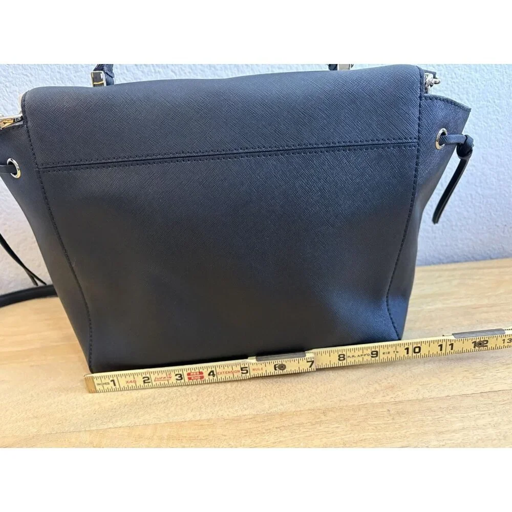 Kate Spade New York Satchel Bag Womens Black Leather Crossbody Purse Handbag